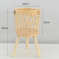 Soporte nórdico para plantas de bambú tejido con tres patas de madera natural de 42cm - M
