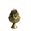 Incensiere antico in lega di ottone con coperchio a montagna e base decorativa - Piccolo Boshan A (circa 50g)