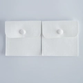 Set of two white velvet jewelry pouches with snap buttons and square design - 8x8cm / White
