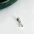 Minimalist silver number 4 pendant in polished stainless steel for DIY jewelry - Number Pendant (4) / Silver