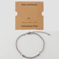 Pulsera ajustable de código Morse en tarjeta de regalo, detalle artesanal para amigas - Bff Plateado