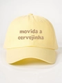 Détail de la broderie movida a cervejinha sur une casquette en coton jaune crème - Réglable / Jaune Oie