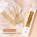 Set de 6 velas de cumpleaños en espiral doradas con soportes y empaque, 15,5 cm - Vela Rizada Oro de Lujo