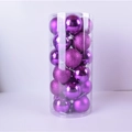 Pack of 24 purple 3cm Christmas balls in shiny, glitter and matte finishes - 4cm Cylinder Tube / Purple