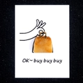 Orange natural crystal agate handbag pendant on a creative illustrated card - Bag + Card / Topaz