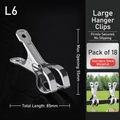 L6 size 18-pack heavy duty stainless steel clothespins with 55mm wide opening - Large Hanger Clips【18 Pack】