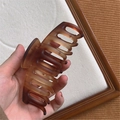 Große Haarklammer in mattem Bernsteinbraun mit eleganter Frosting-Oberfläche für Frauen - D-Mehrklauen-Rückgrat (Bernsteinbraun Matt)