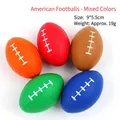 Set of five colorful 9x5.5cm mini PU foam American football stress relief balls - Multicolor