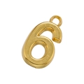 Macro shot of 18K gold plated number 6 pendant with a high-polished metallic finish - Number 6