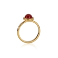 Minimalist 18K gold plated titanium ring featuring a round red natural agate gemstone - US 8 / Red Agate