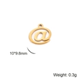 Golden stainless steel @ symbol pendant, size 10x9.8mm and 0.3g for jewelry making - @ Symbol / Gold