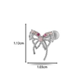 Silver bow cartilage piercing stud with pink cubic zirconia in 1.12cm height - 5# Silver