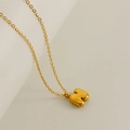 Minimalist 18K gold bubble letter H pendant necklace with a polished 3D balloon effect - Letter N