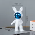 White rabbit astronaut figurine variant with blue visor, height 8cm, width 4cm - No.3 Space Rabbit Blue Model C / 4x8x2.8cm
