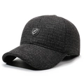 Gorra de béisbol de invierno gris oscuro para hombre con orejeras y forro térmico - Ajustable / Gris