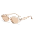 Chic transparent champagne oval cat eye sunglasses with UV protection for women - Light Tea Frame Tea Lens