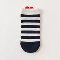Calze invisibili in cotone a righe bianche e nere stile giapponese con orecchie 3D - Righe Larghe