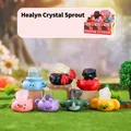 Hoppo Friends crystal blind box with pink pig figurine and natural rose quartz stone - XH1124 Cute Healing Sprite (6 Pieces) / Random One
