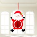 Ornement Père Noël alvéolé rouge et blanc en papier avec détail de feuille de houx - Ornement Nid d'Abeille Père Noël