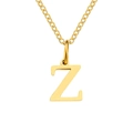 Polished gold-plated stainless steel necklace with capital letter Z pendant - Letter Z / Gold