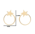 Gold star stud earrings for women in stainless steel, dimensions 12MM height by 9MM width - Star Hoop / Gold