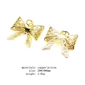 Golden copper and zircon bow pendant charm for jewelry making size 20x19x6mm - Bow (14)