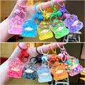 Porte-clés bulles de nuages lumineux en dix couleurs vives avec clochettes et anneaux - Style Fermoir Mousqueton / Style de perles lumineuses rêveur (Mélange aléatoire)