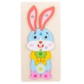 Wooden rabbit 3D puzzle toy with colorful numbered pieces for toddler education - Rabbit 3