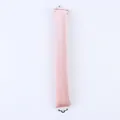 Pink velvet heatless hair curler tool with black metal hooks and elastic straps - 1 Piece / Apricot