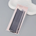 Black handle eye makeup brush set with gradient RC fiber bristles in 6 piece pack - PVC Card Packaging / Black