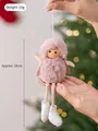 Rosa Weihnachtsengel Plüschpuppe mit Pailletten, Größe 18cm und Gewicht ca. 15g - Rosa
