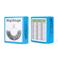Detailed ring size chart with inner diameter measurements for ring sizer tools - Blue Korean Size Sizer Box