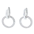 Orecchini a cerchio in argento con micro-pave di zirconi per donna dal design elegante - Oro Bianco