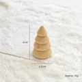 Miniature 6cm wooden Christmas tree ornament with natural grain for festive decor - Standard Four-Layer Stacking Style(6cm) / Natural Wood Color