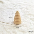 Miniature 6cm wooden Christmas tree ornament with natural grain for festive decor - Standard Four-Layer Stacking Style(6cm) / Natural Wood Color