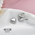Ciondolo a cuore argento con incisione SWEETIE, charm in metallo 11x12mm per DIY - 4612# Argento Cuore SWEETUE