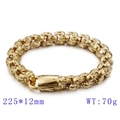 Gothic skull link bracelet in gold finish, 225x12mm stainless steel punk jewelry - Gold
