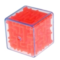 Red 3D cube maze puzzle toy with internal ball track for stress relief and focus - 3CM Maze Cube Red