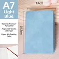 Light blue A7 pocket notebook with premium PU leather cover and 100 sheets of paper - A7 (No Buckle / 100 Sheets) / Light Blue