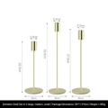 Three-piece gold minimalist iron candlesticks in small, medium, and large sizes - Large, Medium and Small Combination (362/3) / Gold