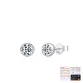 Pendientes de plata S925 con moissanita redonda y certificado de autenticidad GRA - Moissanita de 0.50Ct Color D (5.00mm)