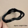 Classic black 11.5cm wave-shaped shark hair claw clip for thick hair styling - Glossy Cloud Black-11.5cm