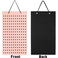 Vista frontal y trasera del organizador de joyas colgante rosa y negro con 180 ranuras - 31 * 55 cm / Rosa + Negro