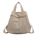 Beige lightweight nylon tote bag with versatile straps for crossbody or shoulder carry - Light Beige