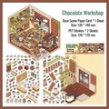 Chocolate Workshop theme 2.5D landscape DIY sticker set with card and PET sheets - Chocolate Workshop