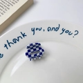 Chic blue and white checkerboard acetate heart hair claw clip for elegant hairstyles - Checkered Blue