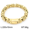 Bracciale dorato stile punk uomo in acciaio al titanio con maglie a V, 220x10mm 66g - 10mm Colore Oro (KB188540-KJX)