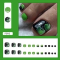 Faux ongles d'orteils thème pomme verte fraîche avec 24 pièces aux motifs de fruits - F092 Paradis de la Pomme
