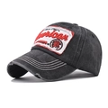 Cappellino da baseball vintage in cotone lavato grigio scuro con ricamo America - Regolabile / Nero