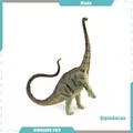 Detailed Diplodocus dinosaur model toy in grass green with realistic red-brown stripes - Diplodocus (BL-5253)